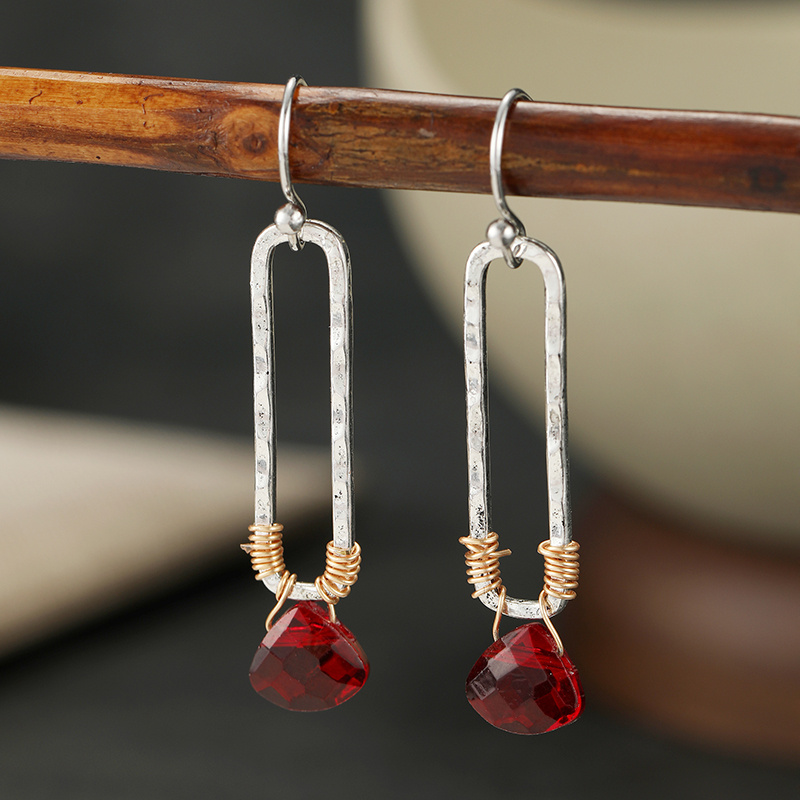 Women's Vintage Two-Tone Pendant Earrings